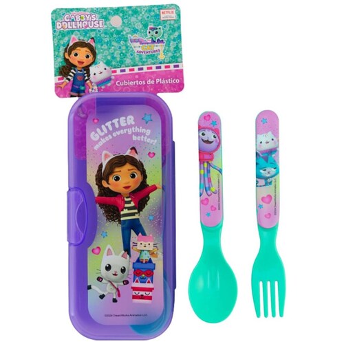 Juego de Cubiertos de Plástico Gabby Doll House Fun Kids
