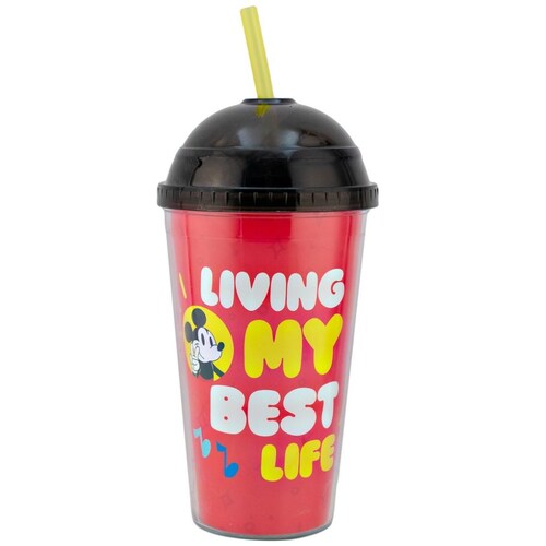 Vaso con Tapa Y Popote Mickey 450 Ml Fun Kids