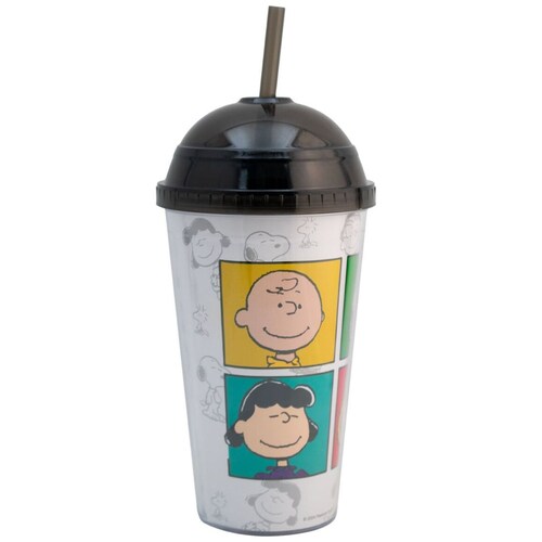 Vaso con Tapa Y Popote Snoopy 450 Ml Fun Kids