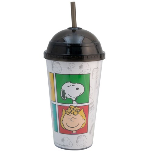 Vaso con Tapa Y Popote Snoopy 450 Ml Fun Kids