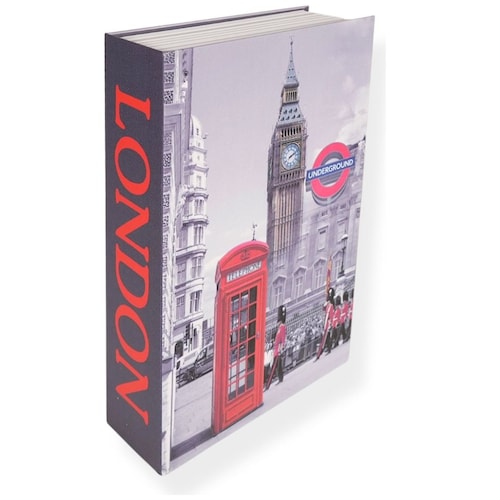 Caja Fuerte en Forma de Libro London con Papel Real Home Nature