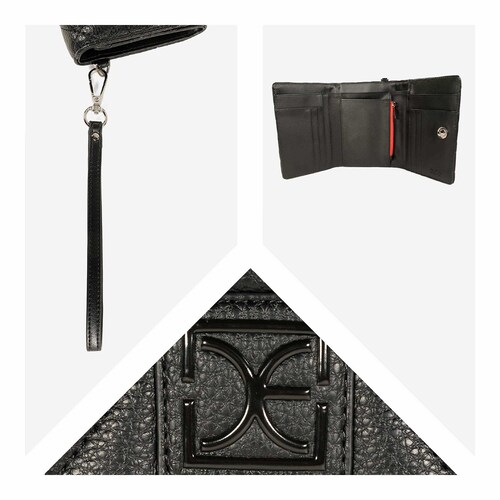 Billetera Flap Cloe Negra para Mujer
