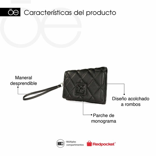 Billetera Flap Cloe Negra para Mujer