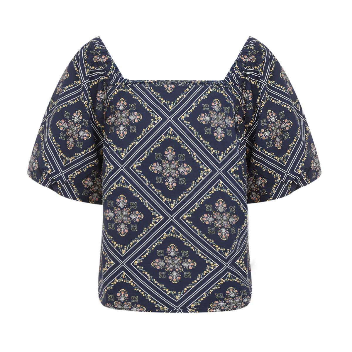 Blusa Estampada Smock Fukka para Mujer Curvy