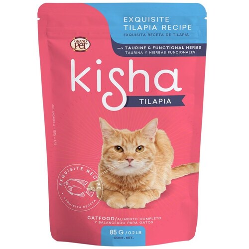 Alimento Kisha para Gatos Sabor Tilapia 85G Grandpet