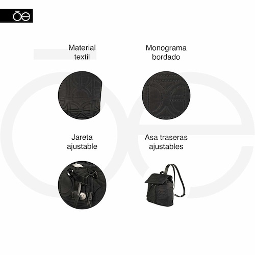 Bolso Backpack Cloe Negro para Mujer