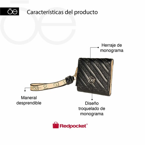 Billetera Flap Cloe Negro para Mujer