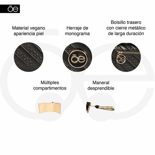 Billetera Flap Cloe Negro para Mujer