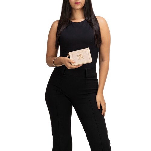 Billetera Flap Cloe Beige para Mujer