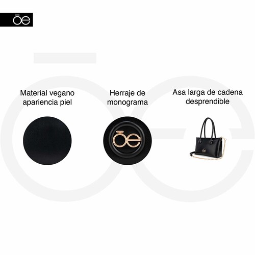 Bolso Tote Cloe Negro para Mujer