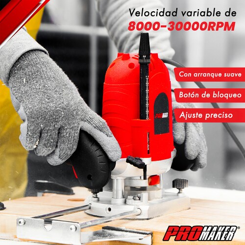 Rebajadora 2.7 Hp Router 1600W Promaker