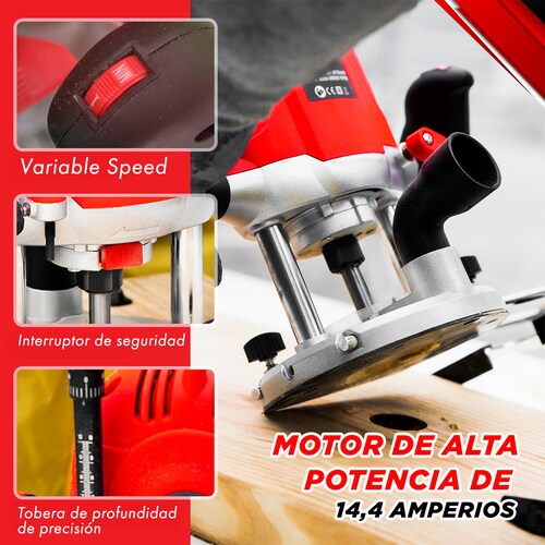 Rebajadora 2.7 Hp Router 1600W Promaker