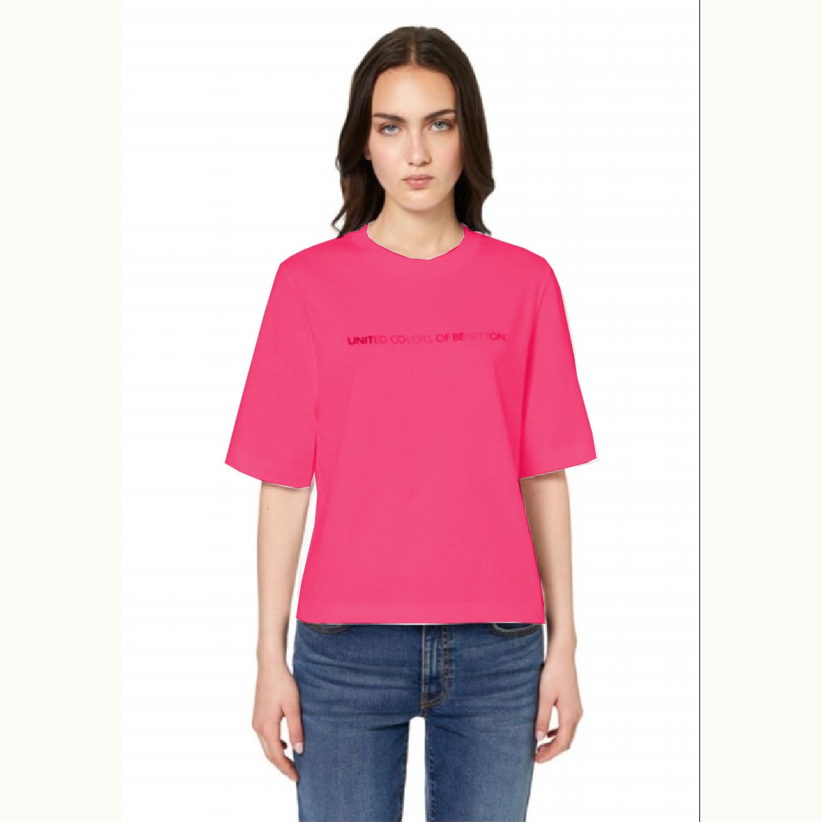 Camisetas Benetton Mujer United Colors Of Benetton Camiseta De Manga Larga SC Boat Para Mujer, Blanco Leche 074, XL Jersey Mujer Negro