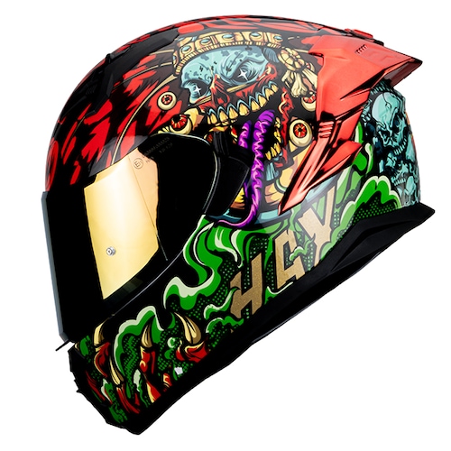 Casco Integral para Motociclista Hax Obsidian Mictlán