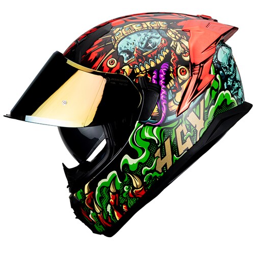 Casco Integral para Motociclista Hax Obsidian Mictlán