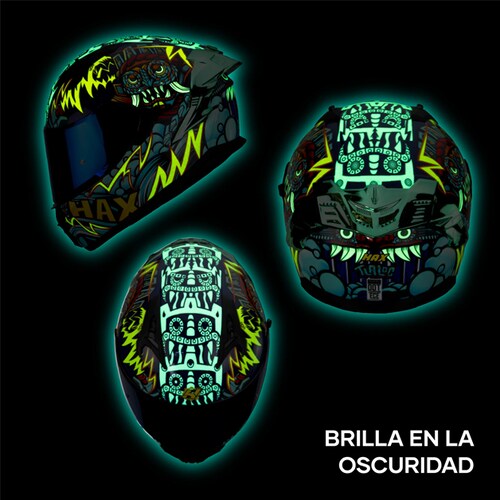 Casco Integral para Motociclista Hax Obsidian Tlaloc
