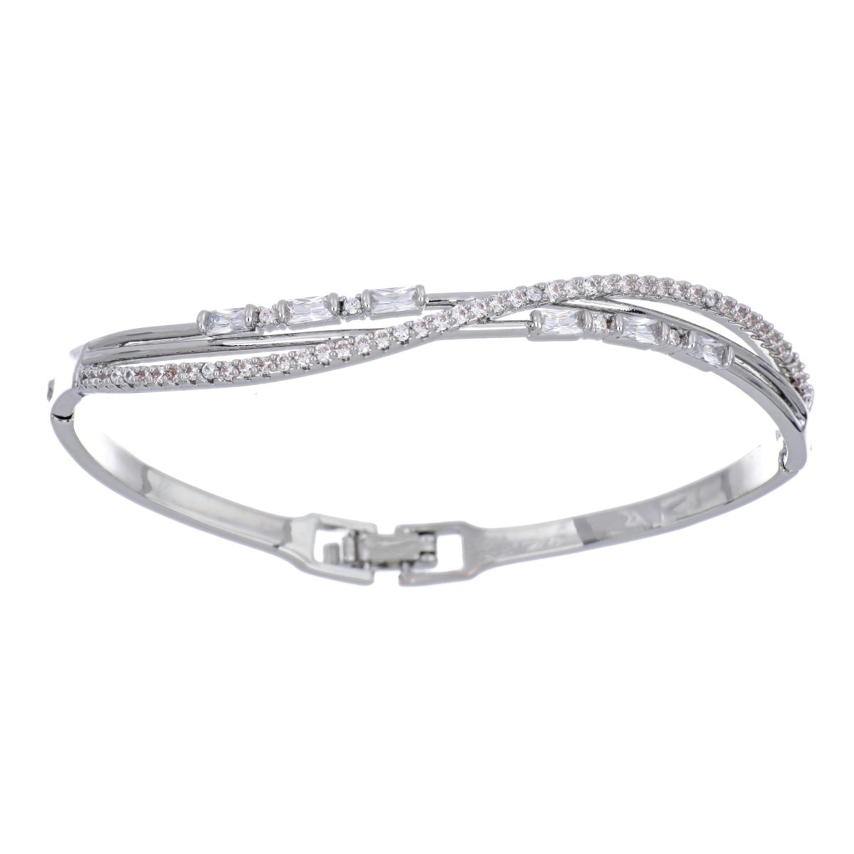 Brazalete Circonitas Blancas Acabado Rodio Farfalla Bonetti