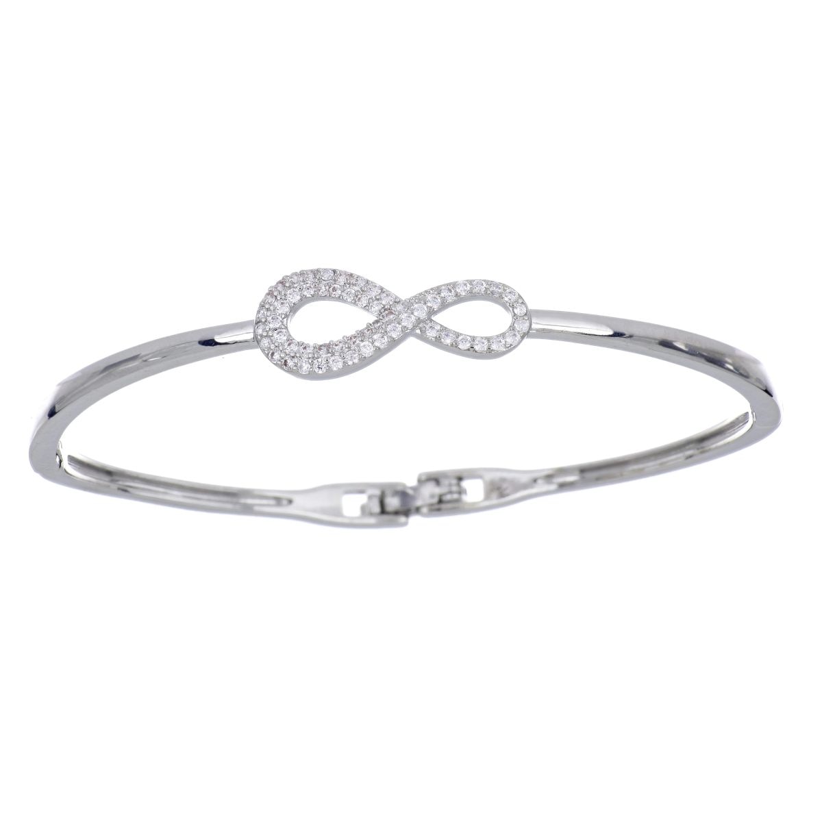 Brazalete Infinito Circonitas Blancas Acabado Rodio Farfalla Bonetti