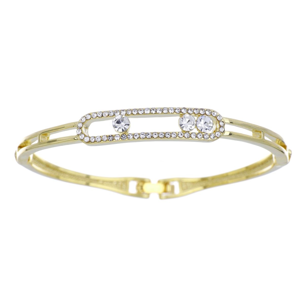 Brazalete Circonitas Blancas Chapado Oro Farfalla Bonetti