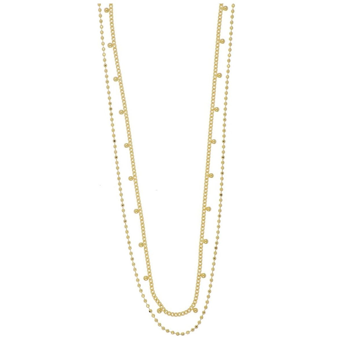 Gargantilla Doble Cadena Chapado Oro Korei