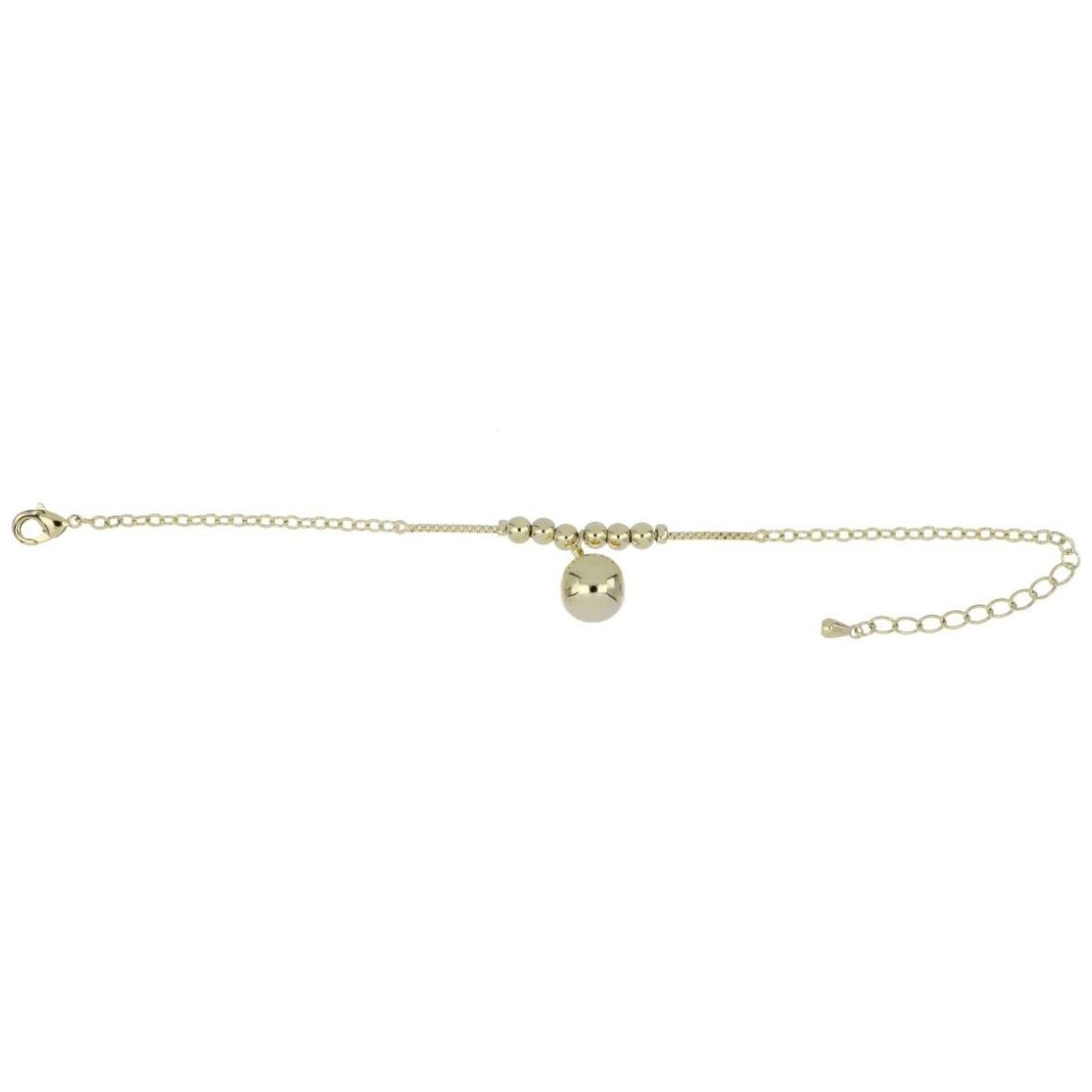 Pulsera Cadena Bolita Central Chapado Oro Korei