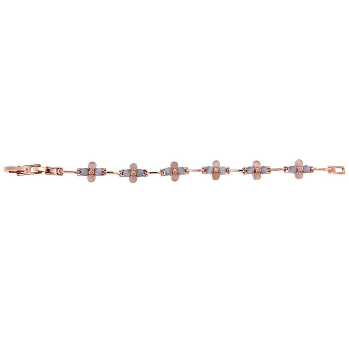 Pulsera Cadena Piedras Rosa Y Gris Camilla