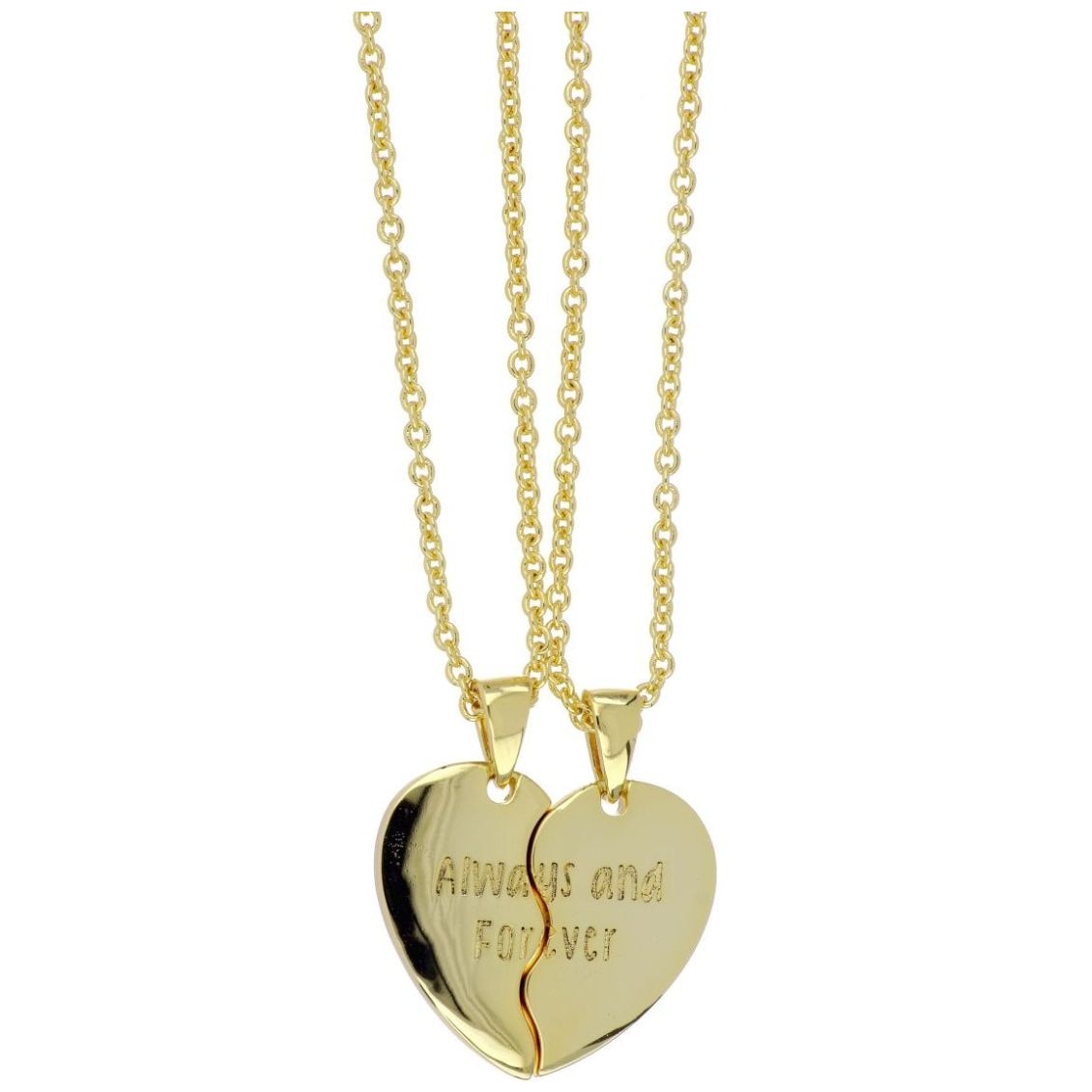 Juego 2 Dijes con Cadena Corazón Best Friend Forever Chapado Oro Korei