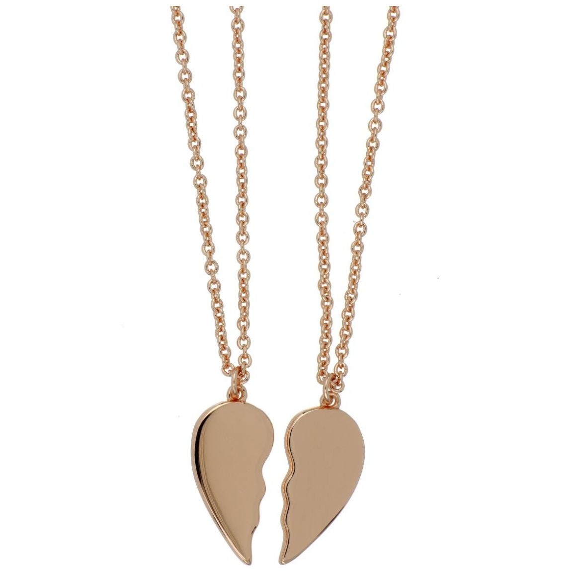 Juego 2 Dijes con Cadena Corazón Best Friend Forever Chapado Oro Rosa Korei