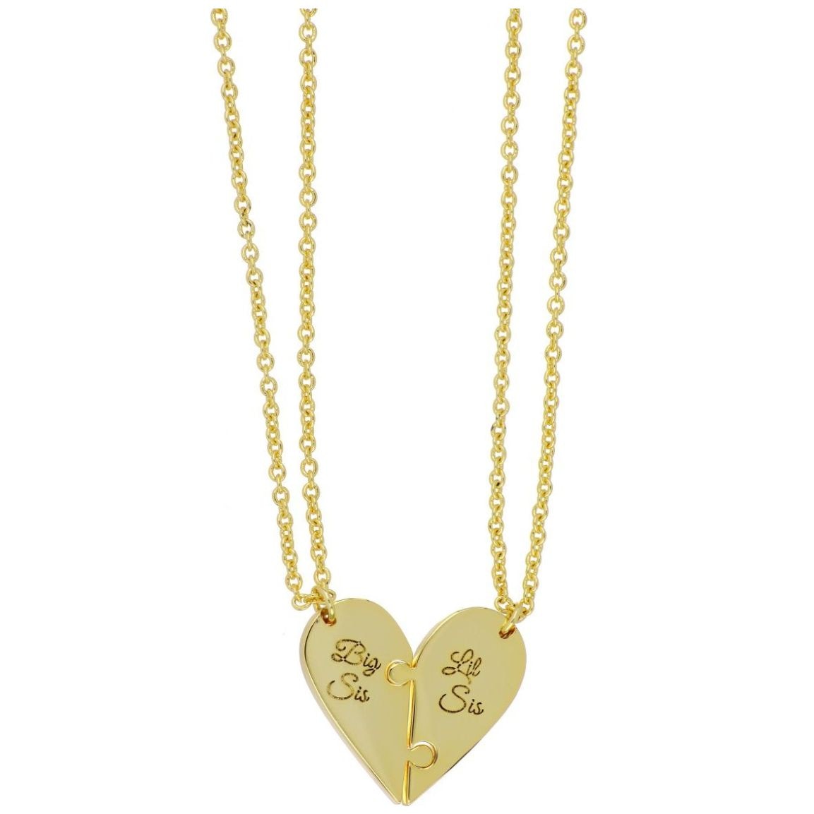 Juego 2 Dijes con Cadena Corazón Best Friend Forever Chapado Oro Korei