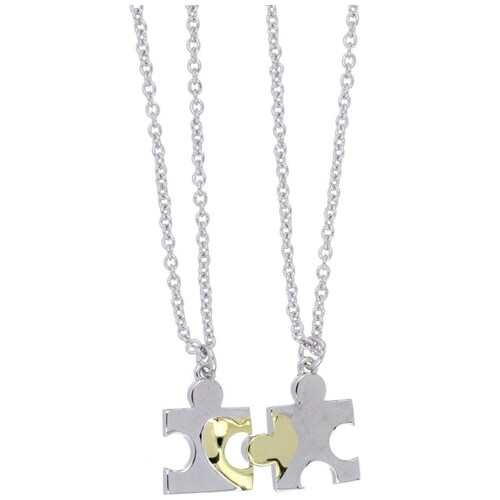 Juego 2 Dijes con Cadena Pieza Puzzle Best Friend Forever Chapado Oro y Rodio Korei