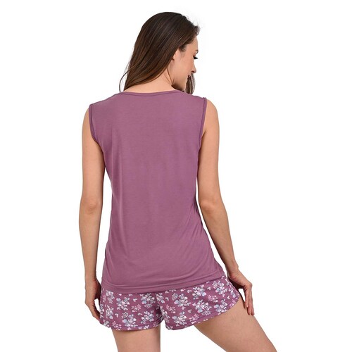 Conjunto Pijama Isotoner Sin Mangas Y Short  para Mujer