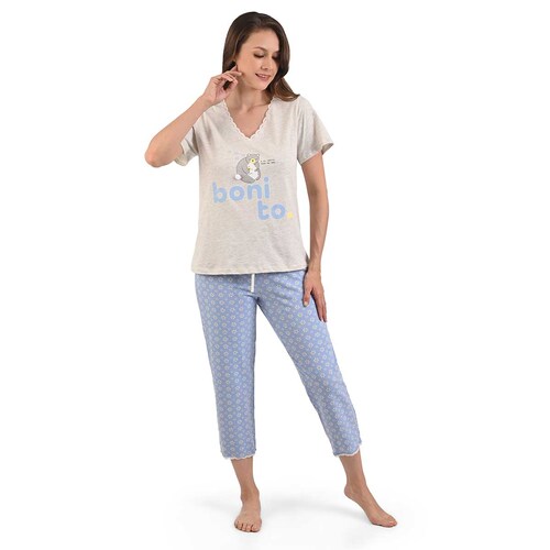 Conjunto Pijama Sho Shi Capri Osos para Mujer