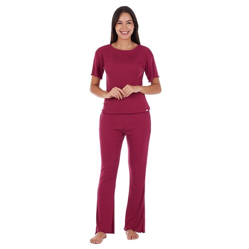 Conjunto Pijama Skiny Manga Corta Y Jogger Love para Mujer