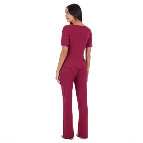 Conjunto Pijama Skiny Manga Corta Y Jogger Love para Mujer