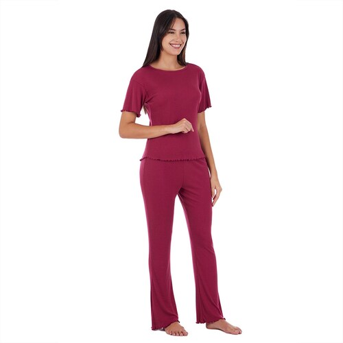 Conjunto Pijama Skiny Manga Corta Y Jogger Love para Mujer