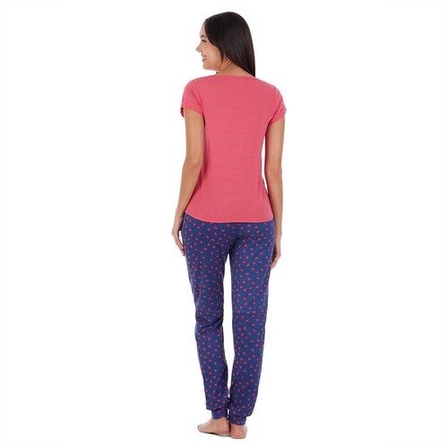 Conjunto Pijama Skiny Manga Corta Y Jogger Love para Mujer