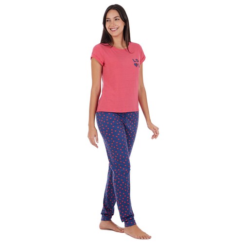 Conjunto Pijama Skiny Manga Corta Y Jogger Love para Mujer