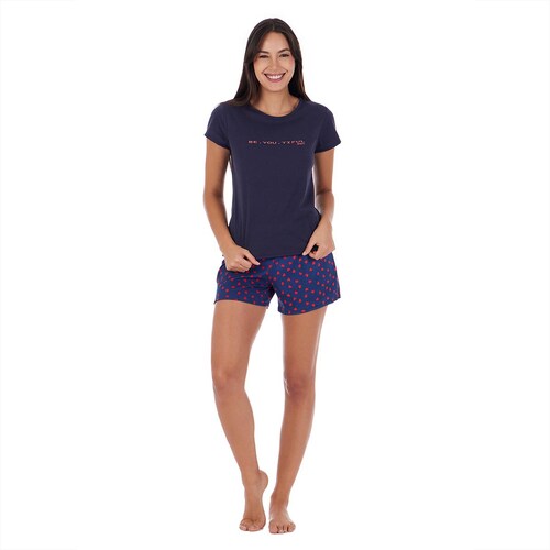 Conjunto Pijama Skiny Manga Corta Y Short Love para Mujer