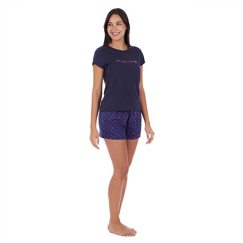 Conjunto Pijama Skiny Manga Corta Y Short Love para Mujer