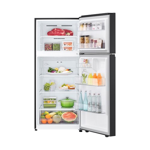 Refrigerador Lg Congelador Superior 18P Vt50Bep Negro Mate