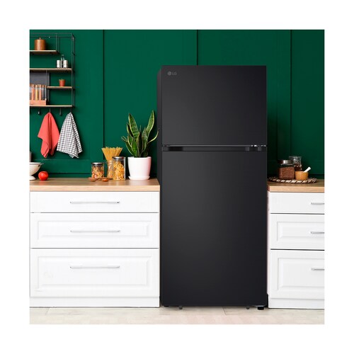 Refrigerador Lg Congelador Superior 18P Vt50Bep Negro Mate