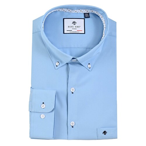 Camisa Lisa Michel Blanc para Hombre Plus