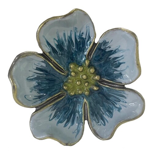 Vintage Home Anillo Servilletero Flor Turquesa