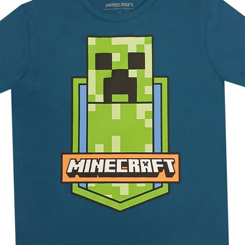 Playera Manga Corta de Creeper para Niño Minecraft