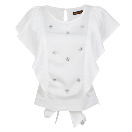 Blusa Mangas Mariposa y Pedrería #4Me&4You para Mujer Junior