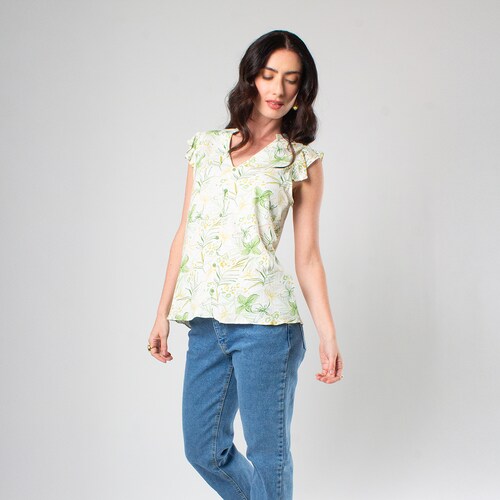 Blusa Escote V Zucca para Mujer
