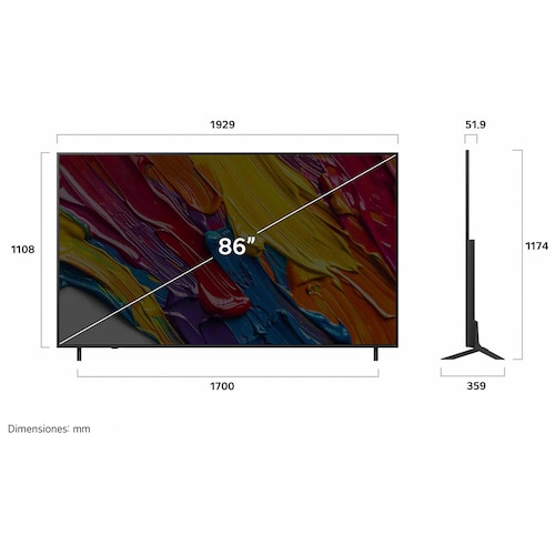 Pantalla LG 86 Pulgadas 4K Qned Ai Qned82 4K Smart Tv