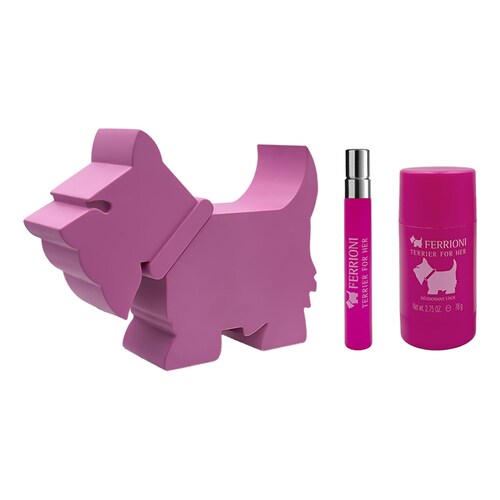 Set Eau de Parfum Ferrioni Terrier For Her (Edp 90 Ml + Perfumero 10 Ml + Deo Stick 78 G)