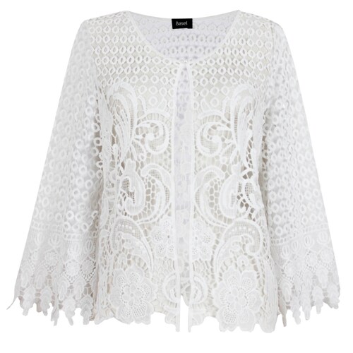 Blusa Abierta Crochet Manga Campana Basel para Mujer