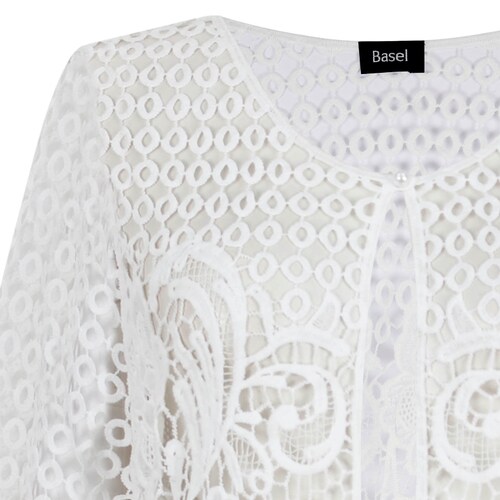 Blusa Abierta Crochet Manga Campana Basel para Mujer